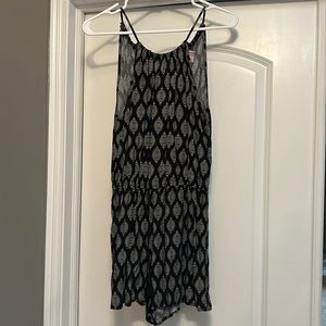 Black and white patterned romper